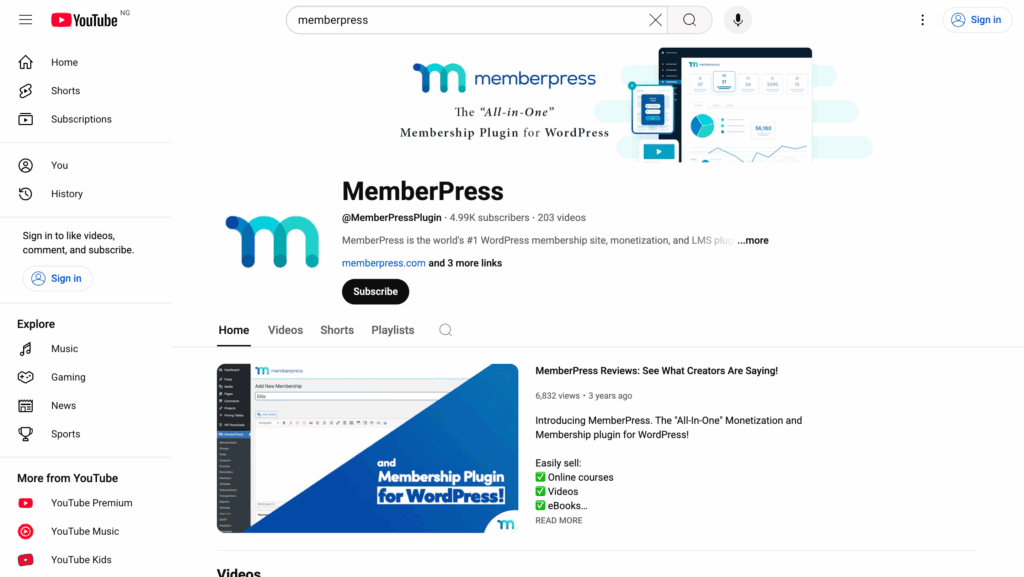 Social Media Content on YouTube